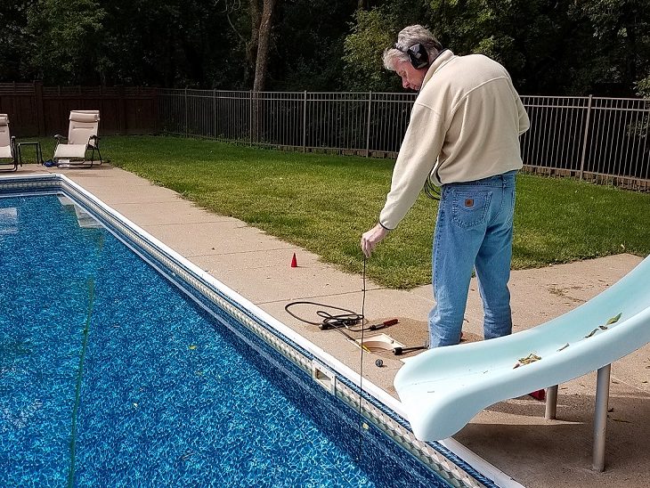 how to fix a leak in inground pool piping